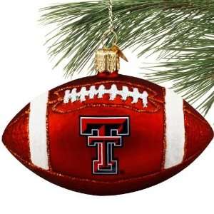  Texas Tech Red Raiders Glass Football Ornament: Sports 