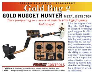   GOLD BUG 2 METAL DETECTOR WITH 10 ELLIPTICAL SEARCH COIL  