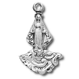  Sterling Silver Our Lady of Grace Blessed Mother Christian 