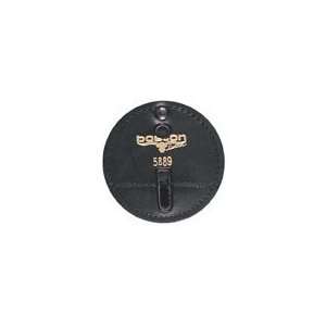 Boston Leather 3 3/4 Round Badge Holder, Swivel W/Velcro & 3 Circle 