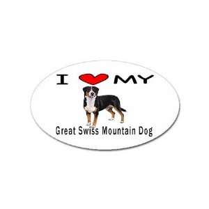  I Love My Great Swiss Mountain Dog Oval Sticker 