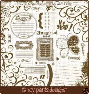 Fancy Pants IN MY WORDS CLEAR STAMPS 41 pcs HUGE 12x12  