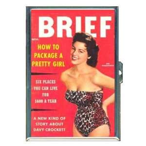  1950s Pin Up Magazine Brunette ID Holder, Cigarette Case 