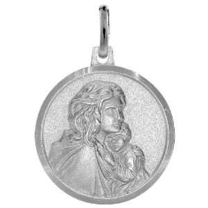  Sterling Silver Mother Mary And Child Jesus Medal 11/16 in 