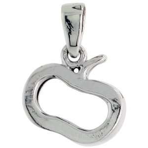  925 Sterling Silver Mini Photo Frame Apple Cut Out Pendant 