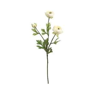  25 Silk Ranunculus Flower Spray  Cream/White (case of 12 