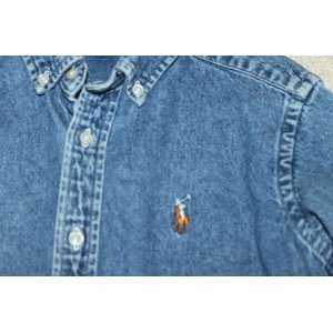  Ralph Lauren Blue Jean Shirt   Boys Size 5 Long Sleeve 