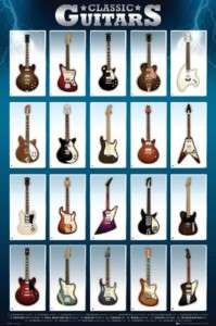 CLASSIC ELECTRIC GUITARS   POSTER (FENDER, GIBSON)  