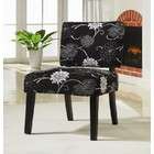 Coaster Accent Chair with Flowers Pattern in Black and White Finish
