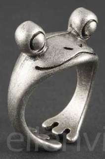 Super Cute Little Frog Animal Ring Size 7  Matte Silver Tone rg407sv7 