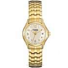   Ladies Gold Tone Expansion Band Watch   Champagne Dial   Date