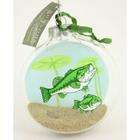 DDI Bass Fish Sand / Rock Filled Glass Ornament(Pack of 12)