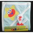 Sesame Street Hooded Bath Blanket with Brush and Comb Set ~ Blue