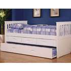 Discovery World Furniture White Twin Rake Bed with 6 Drawer Storage
