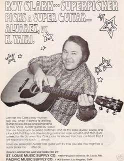 1974 ROY CLARK FOR THE ALVAREZ ACOUSTIC GUITAR AD  