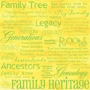  Family Tree Words Scrapbook Paper 12 x 12 LS280T2 