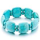 Pugster Round Square Turquoise Metal Chip Stone Bracelets