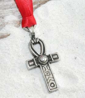 ANKH EGYPTIAN CROSS Pewter Christmas ORNAMENT Holiday  