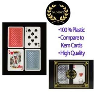 Da Vinci Neve, Italian 100% Plastic Playing Cards, 2 Deck Poker Size 