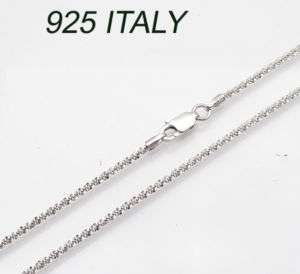 Sparkle Chain Necklace Sterling Silver ITALY 16 18 20  