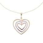 14kt Tri color Heart Pendant with 18 Chain