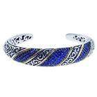 EE 18k Gold & Silver Blue Sapphire Designer Bracelet