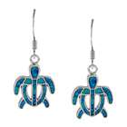    La Preciosa Sterling Silver Created Blue Opal Tortoise Earrings