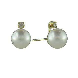   Diamond Accent Stud Earring In Yellow Gold  Jewelry Gemstones Earrings
