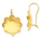 goldia 14k Gold Concave Hammered Flower Disc Earrings