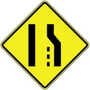   : Metal traffic Sign: 36X36 Pavement Width Symbol: Office Products