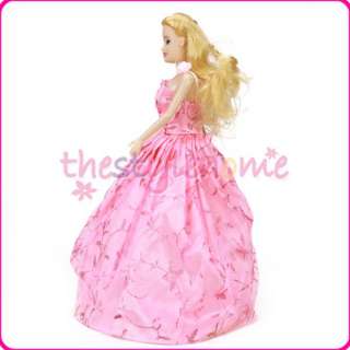 Pink Sweet Generous Princess Wedding Gown Dress for Barbie Doll NEW 