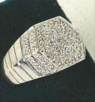  GOLD 10 GRAMS MANS PAVE DIAMOND RING .60 CTS DIAMOND APPROX.  