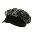 e4Hats Leopard Print Newsboy Hat   Black