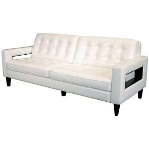    Jordan Collection White Bicast Leather Sofa: Home & Kitchen