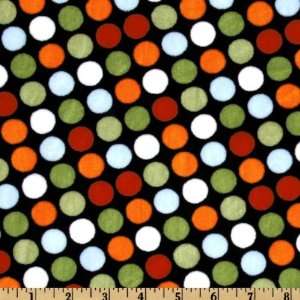  60 Wide Minky Cuddle Retro Dot Black/Red Fabric By The 
