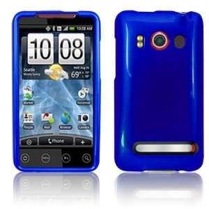   BLUE HARD GLOSSY CASE COVER for HTC EVO 4G PHONE SKIN: Everything Else