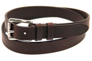 USA made leather belt Saddle Groove Dark Brown Men  
