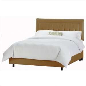   Border Bed in Shantung Khaki Size California King Furniture & Decor