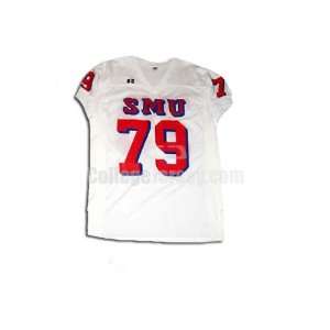  White No. 79 Team Issued SMU Russell Football Jersey (SIZE 