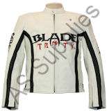 BLADE TRINITY WHT LEATHER MOTORCYCLE JACKET   L (42)  