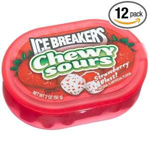 Ice Breakers Chewy Sours Strawberry Blast, 2 Ounce Packages (Pack of 