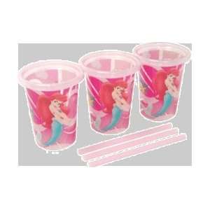 Disney Ariel 10 oz. Straw Cups   3 pack