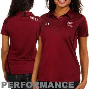Under Armour Temple Owls Ladies Cherry Sideline Performance Polo 