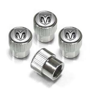  Dodge Silver Logo Chrome Tire Stem Valve Caps: Automotive