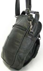   Genuine Leather Shoulder Bag Organizer Cross Body Purse Snap Closure