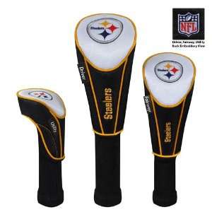  Pittsburgh Steelers NFL Nylon Headcovers set of 3 Driver 