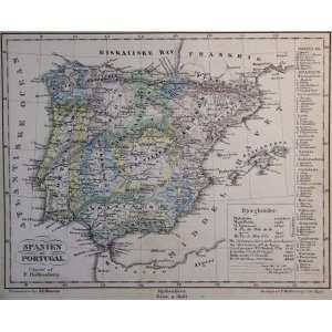  Hoffensberg Map of Spain and Portugal (1851) Office 