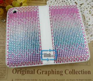 Rhinestone Bling Wallet Case Cover F iPhone 3 3G/S#A524  