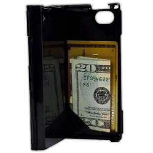   iPhone Hard Plastic Durable ID Credit Card Slim Wallet Case   Black