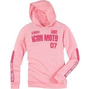  Icon Womens Girly Racer Hoody   2X Large/Pink Automotive